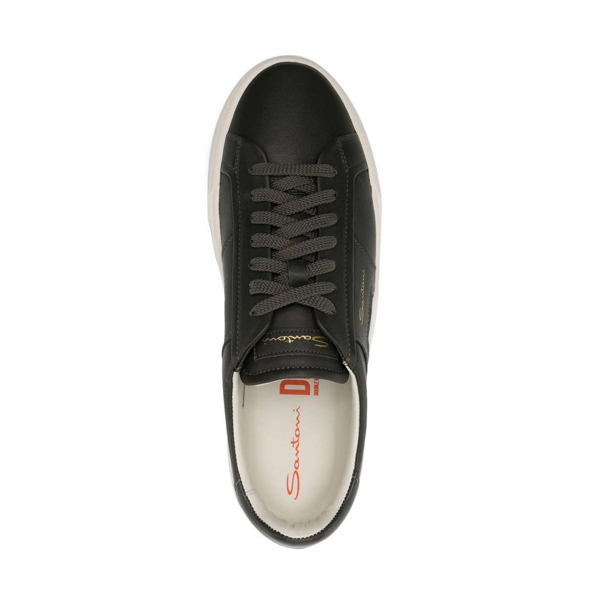 Santoni logo- print contrasting - solo leather sneakers