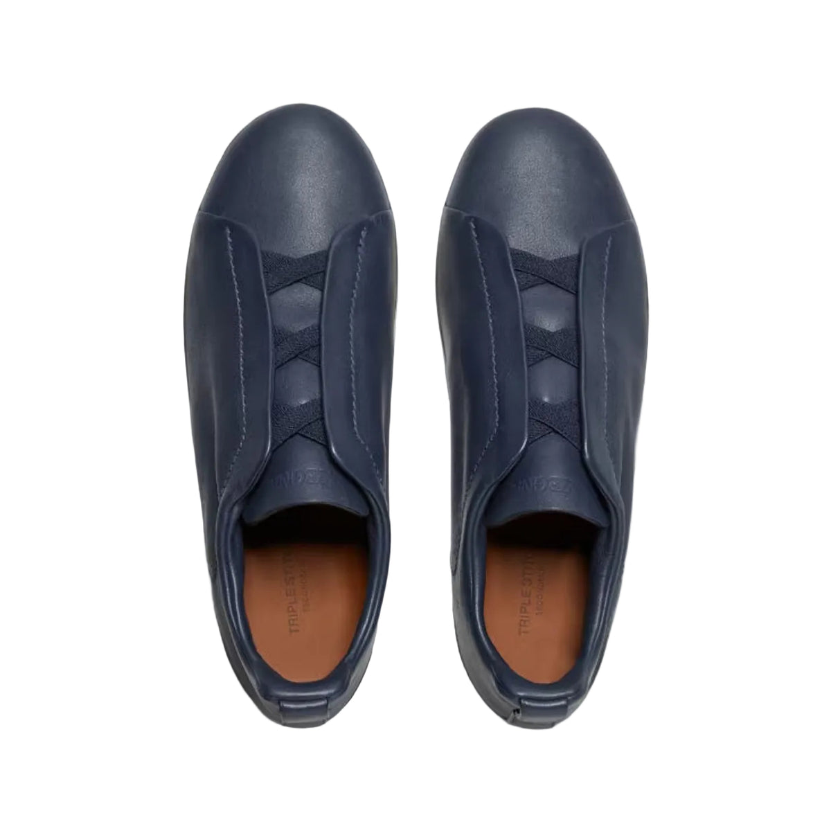 ZEGNA triple stitch leather sneakers