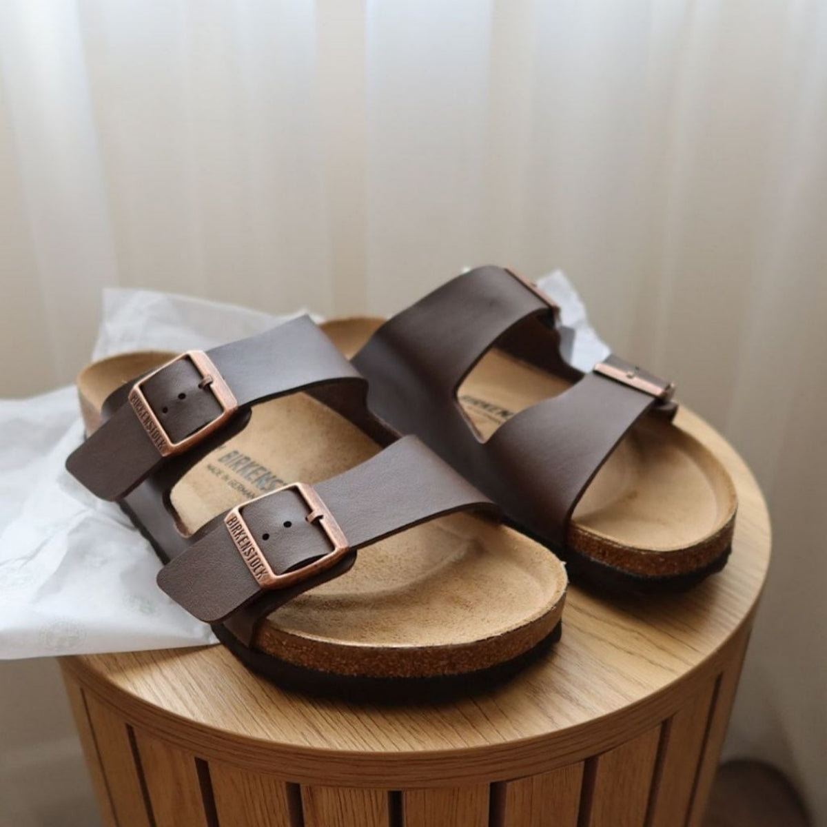Birkenstock Arizona Birko-Flor Nubuck Narrow Fit Sandals Mocha