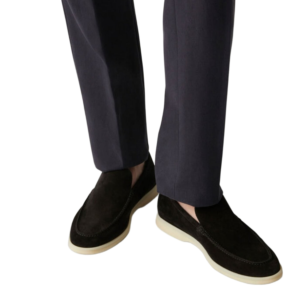 Loro piana summer Walk suede loafers in Black
