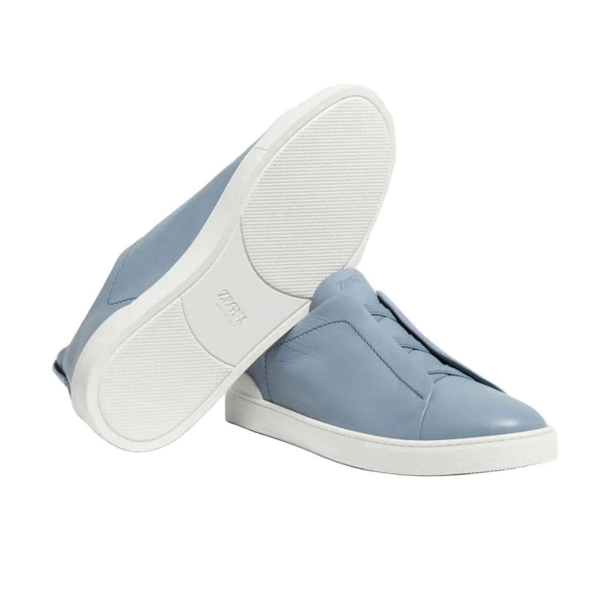 ZEGNA triple stitch leather sneakers
