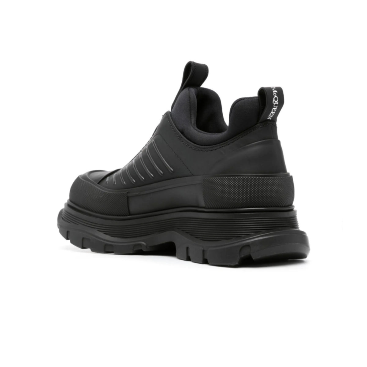 Alexander McQueen Black Leather Tread Slick Moto Sneakers