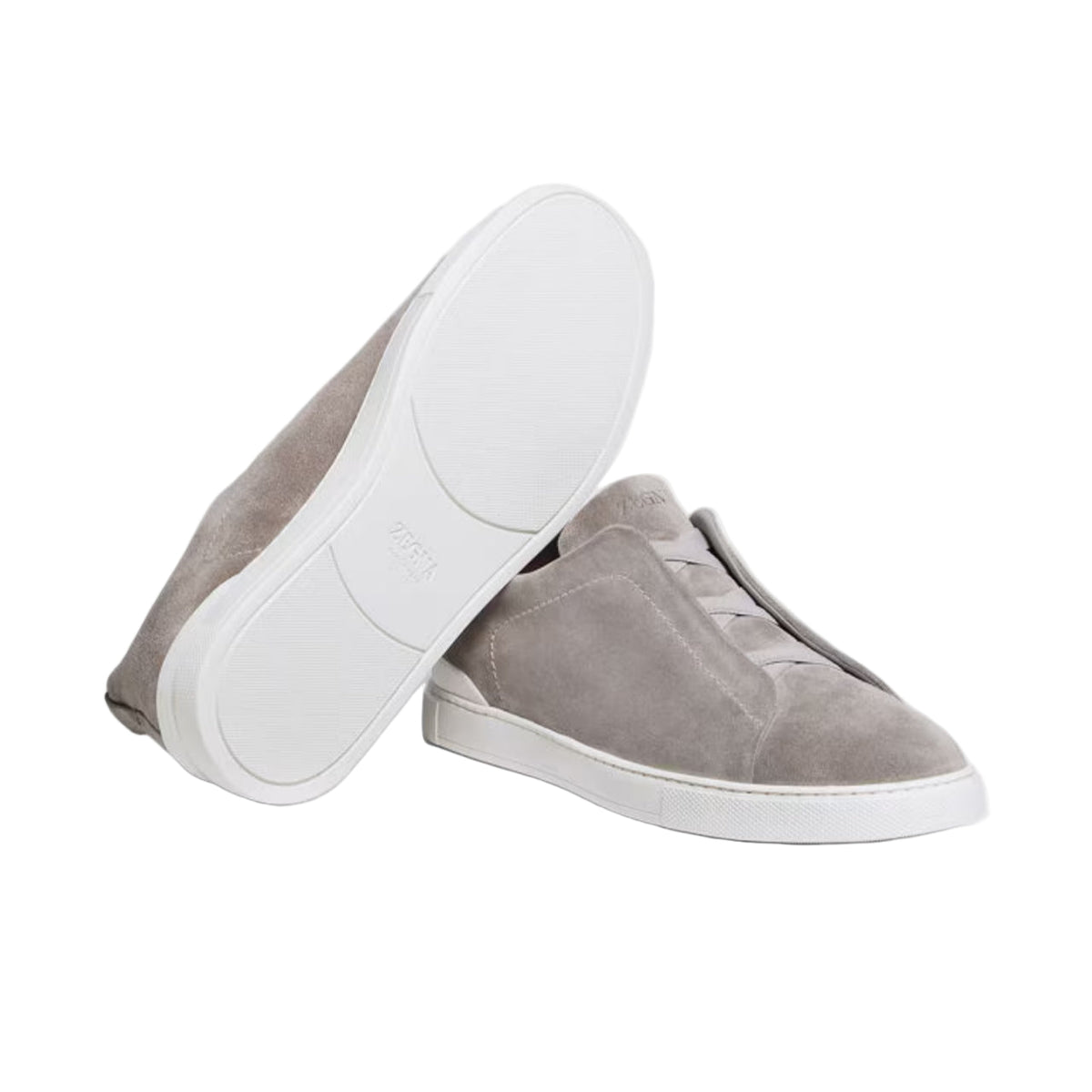 ZEGNA triple stitch suede sneakers