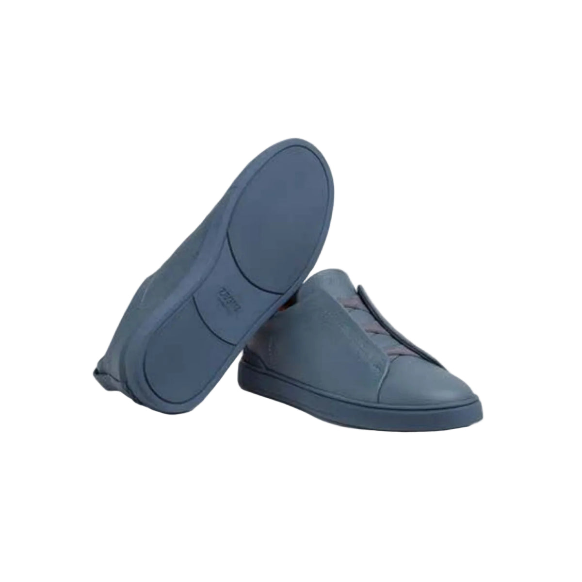 Zegna Low-Top Leather Slip-On Sneakers