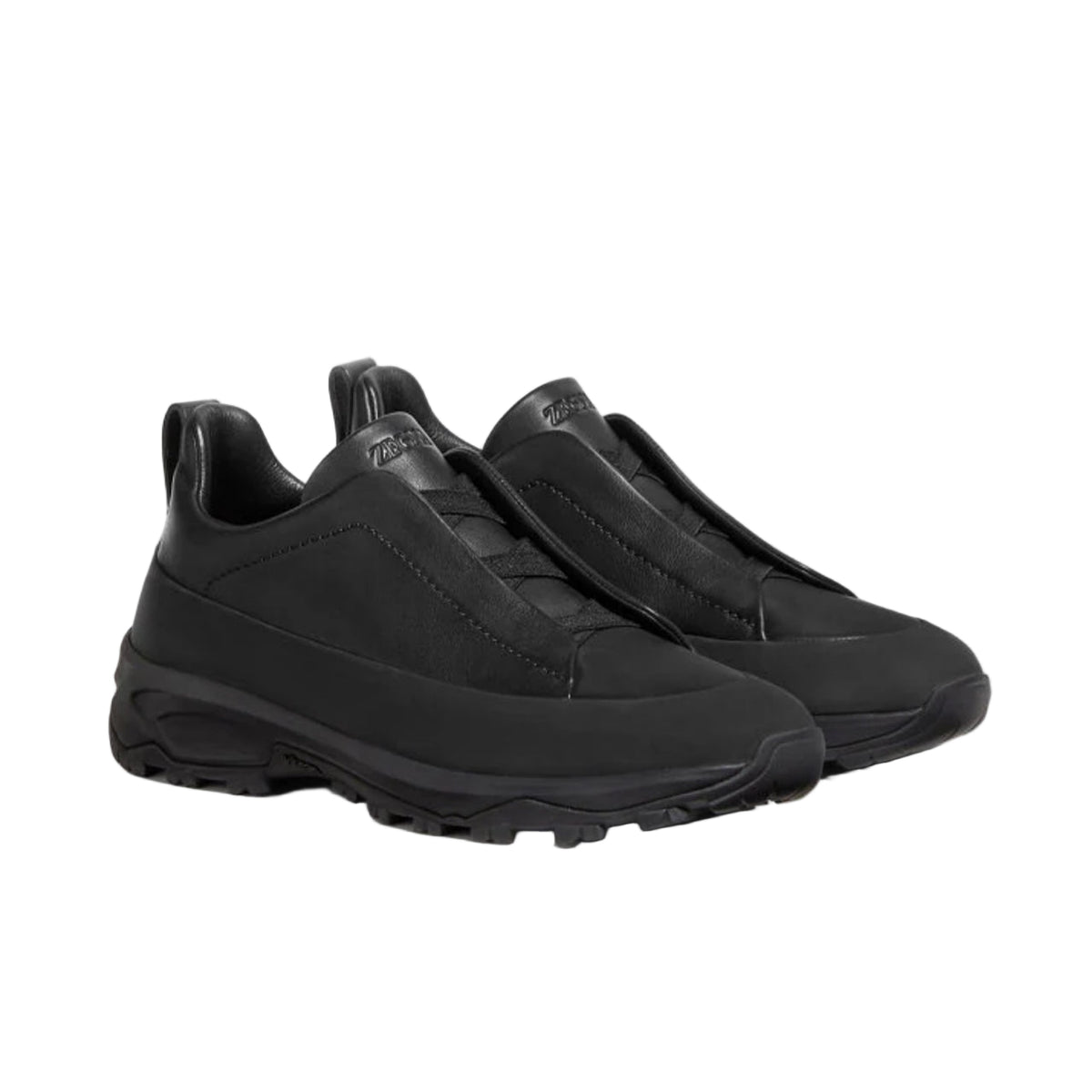 Zegna leather suede triple stitch mont sneakers