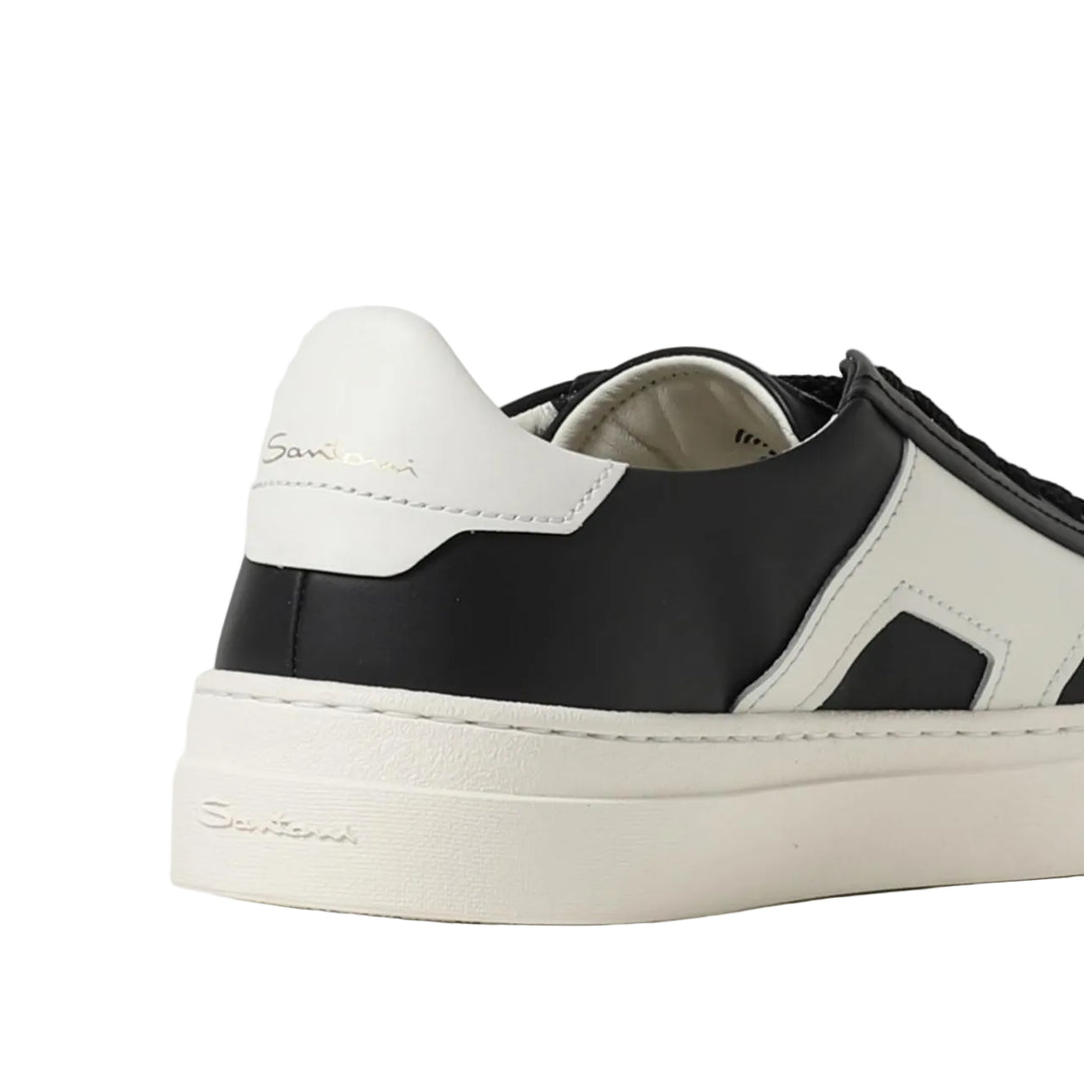 Santoni logo- print contrasting - solo leather sneakers