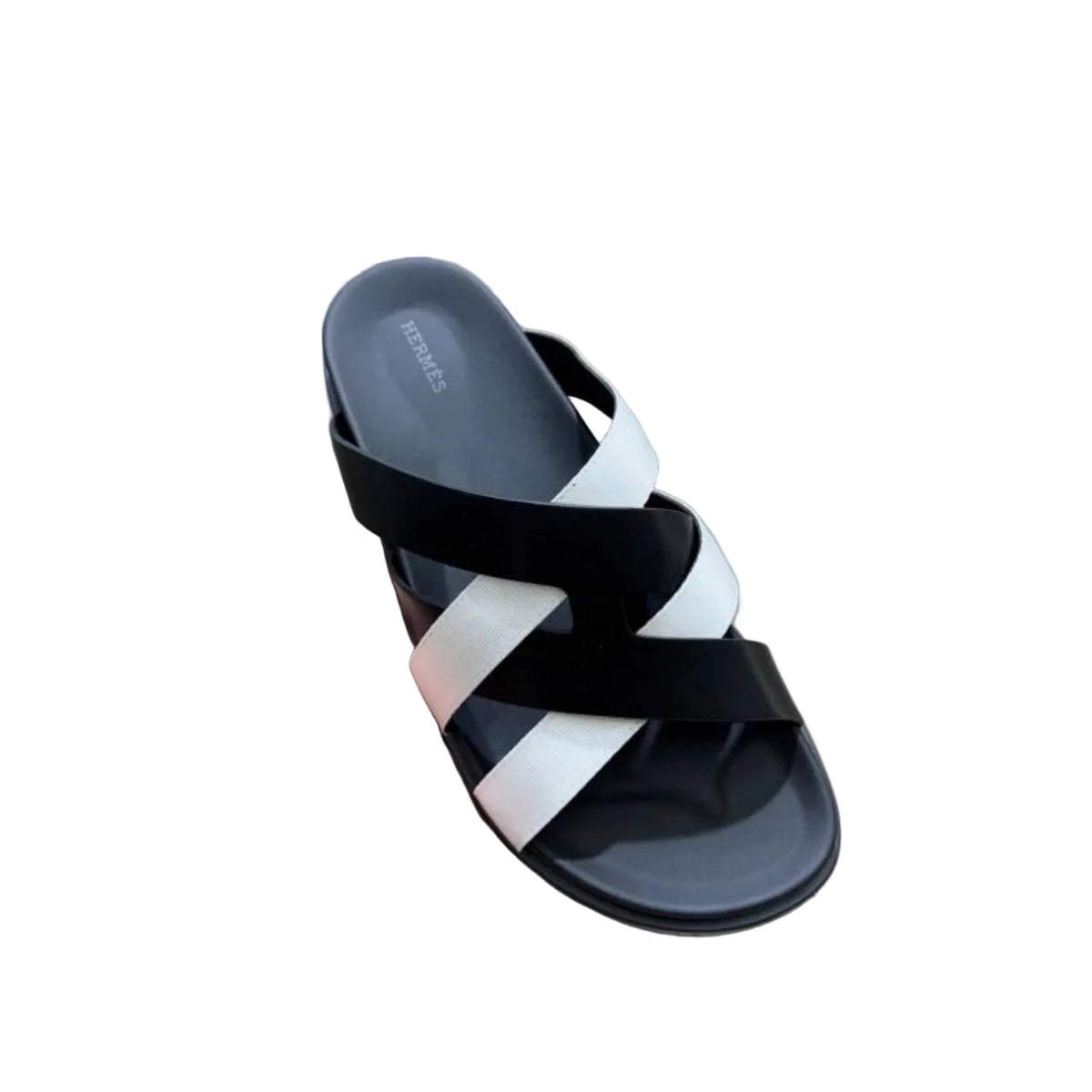 Hermes Men’S Slippers Black /White Outdoor Sandal