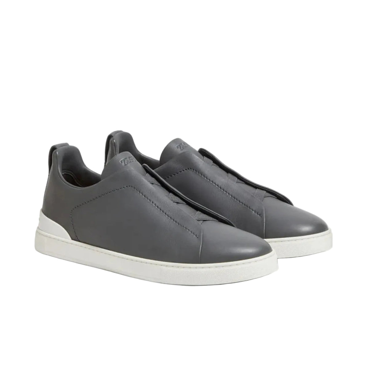 ZEGNA triple stitch leather sneakers