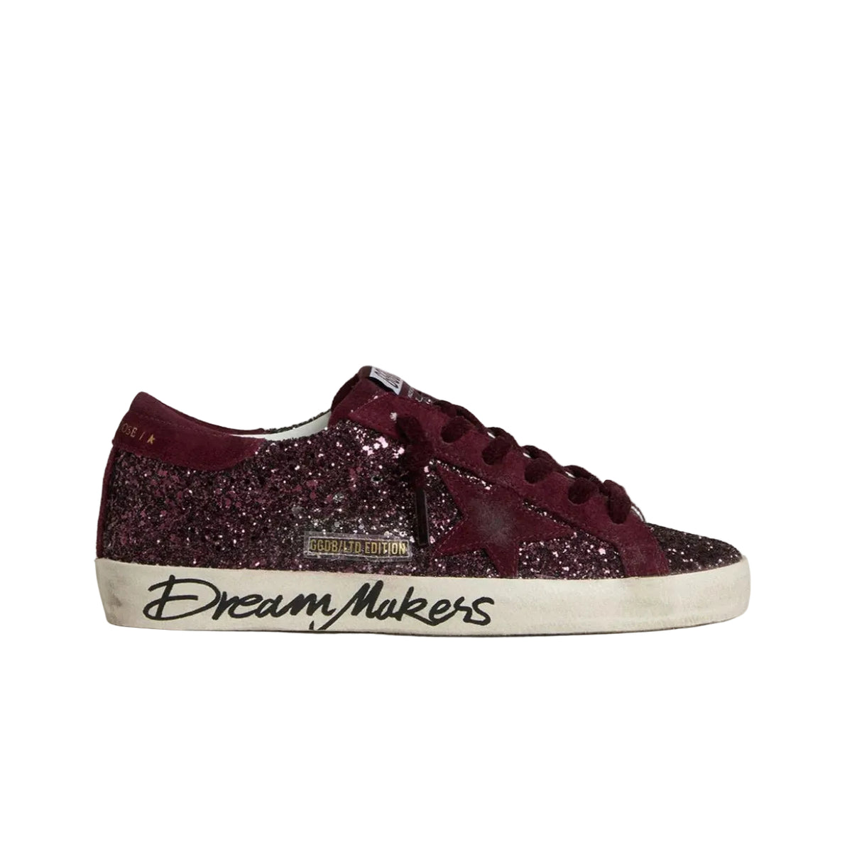 Golden Goose women's super - star LTD in cherry glitter with cherry suede star