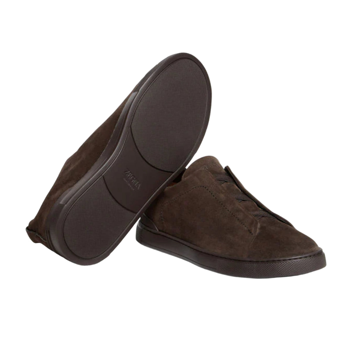 ZEGNA triple stitch suede sneakers