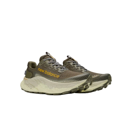 New Balance Fresh Foam X More Trail v3 in 'Dark Camo', featuring a chunky pale green