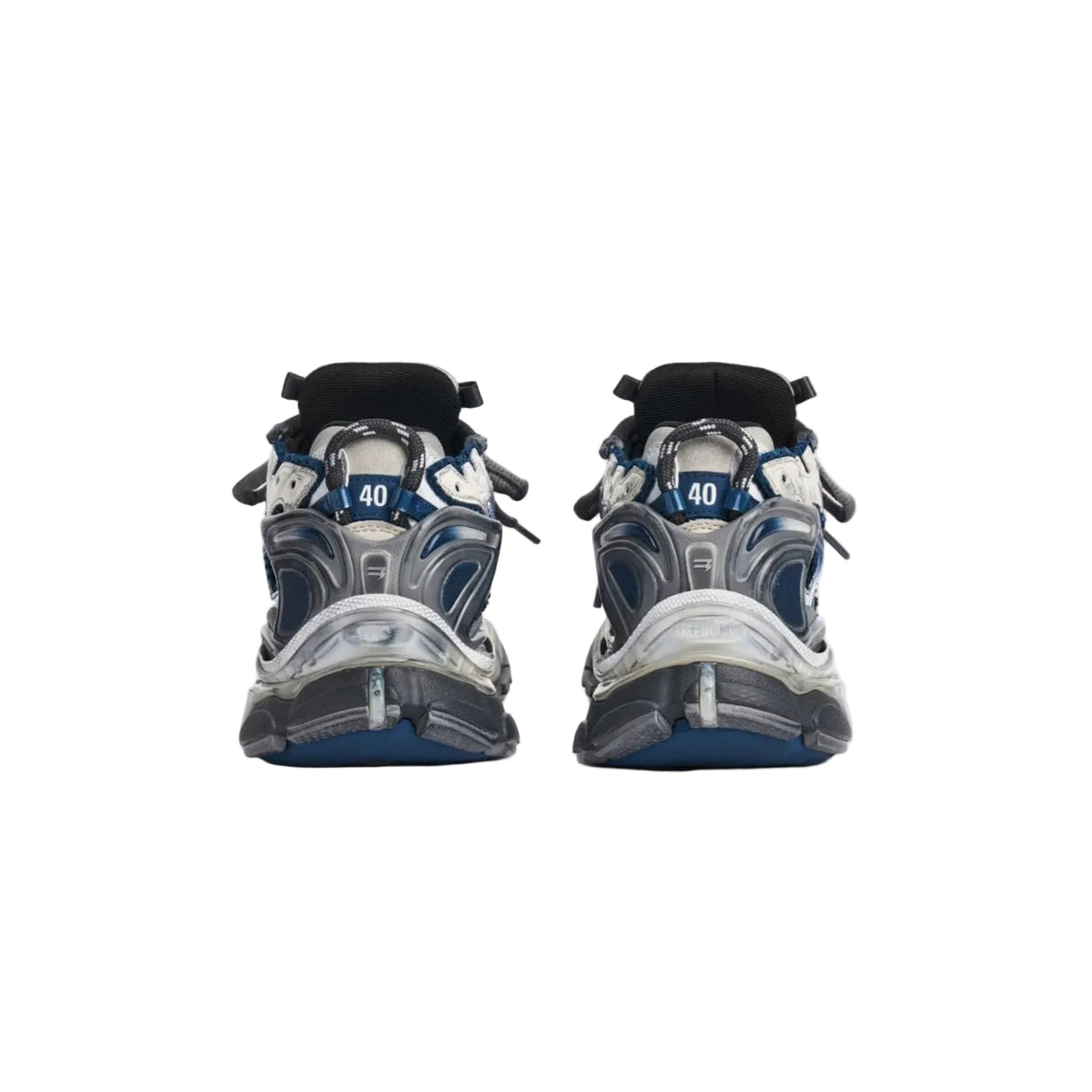 Balenciaga Navy & Off-White Runner Gradient Sneakers