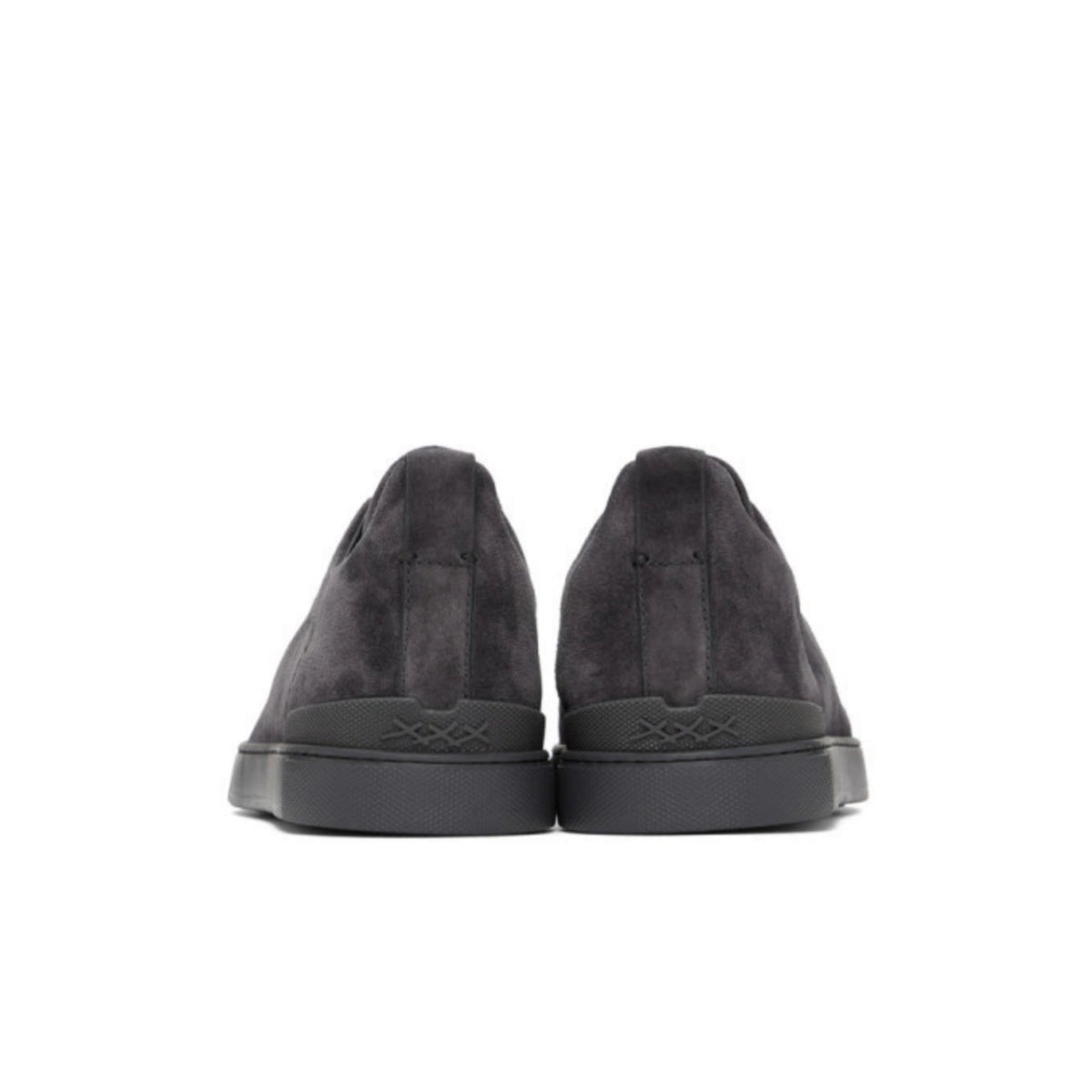 Zegna Grey Suede Triple Stitch Sneakers