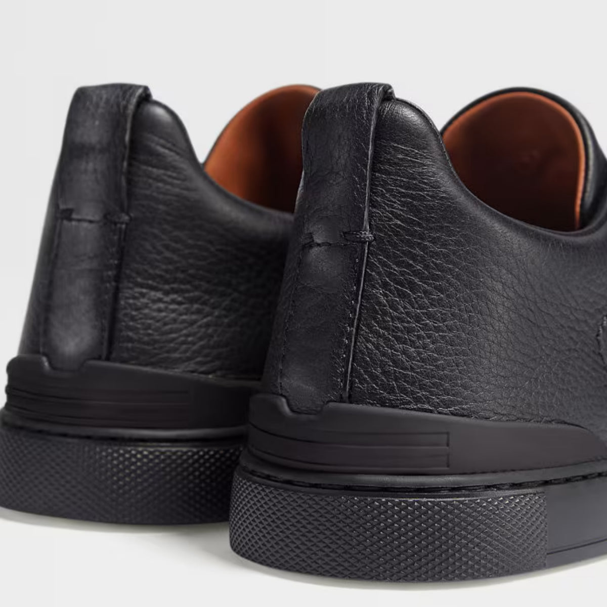 ZEGNA triple stitch leather sneakers