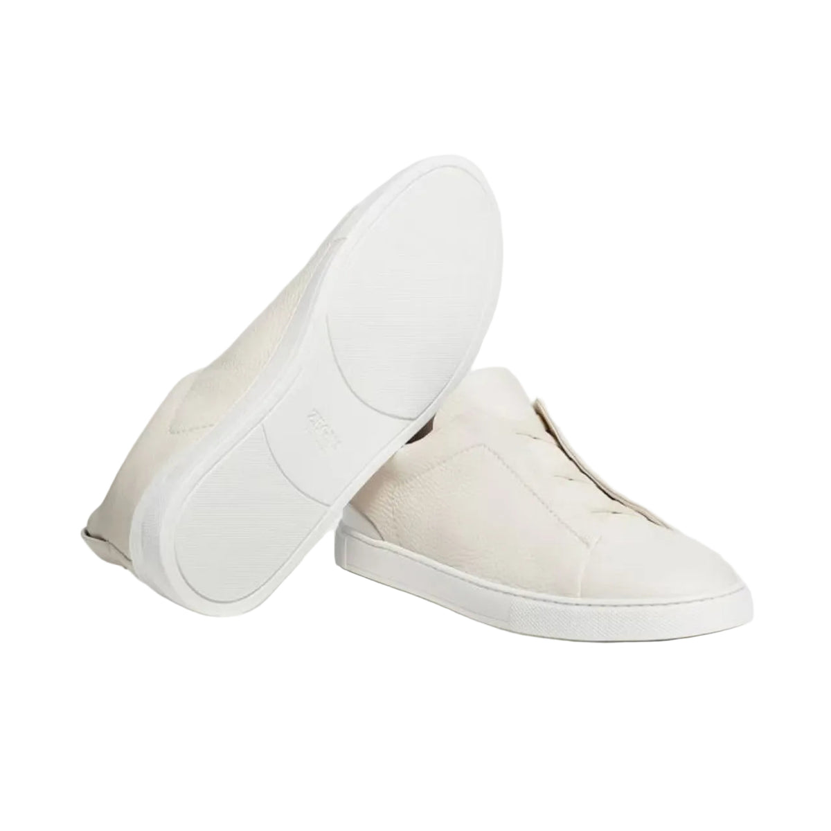 ZEGNA triple stitch leather sneakers