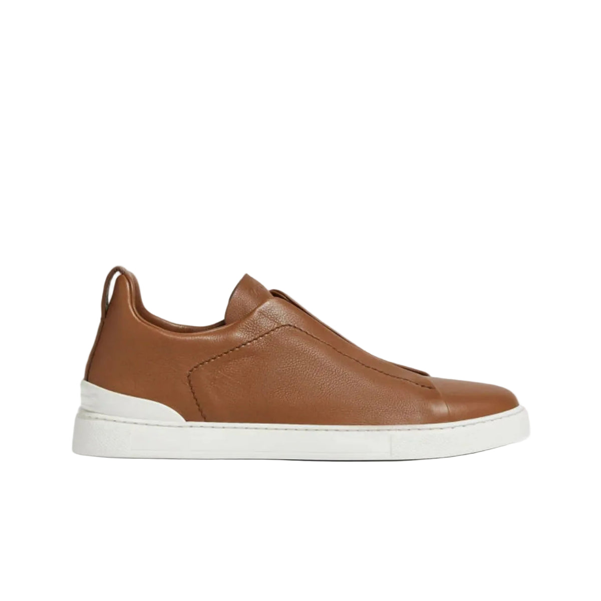 ZEGNA triple stitch leather sneakers