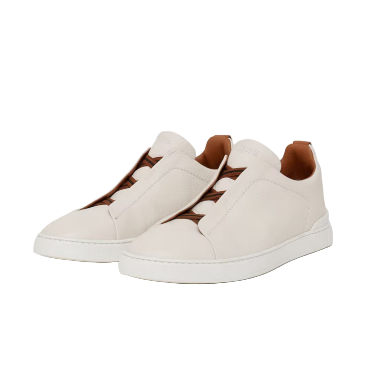 ZEGNA triple stitch leather sneakers