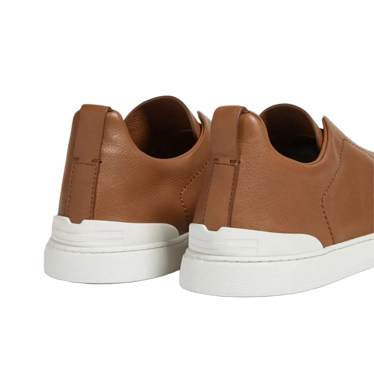 ZEGNA triple stitch leather sneakers