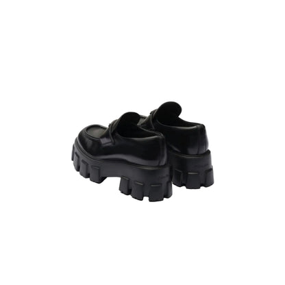 Prada monolith brushed leather loafers