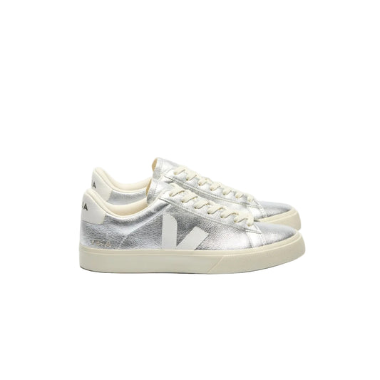 Veja CAMPO LEATHER SILVER WHITE