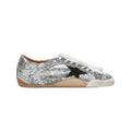 Golden Goose woman's True-Star in silver sequins with black star and silver leather heel tab