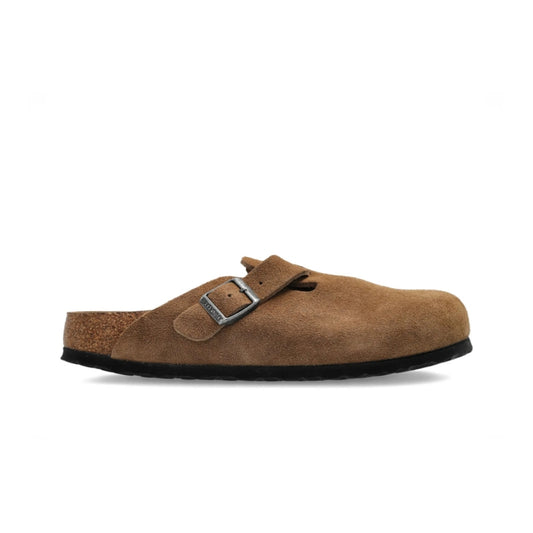 Birekenstock buckled sude flat mules