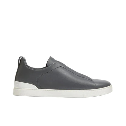 ZEGNA triple stitch leather sneakers