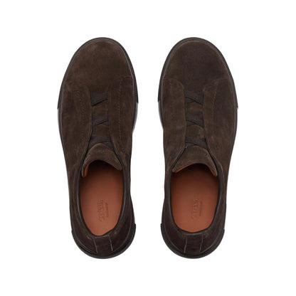 ZEGNA triple stitch suede sneakers