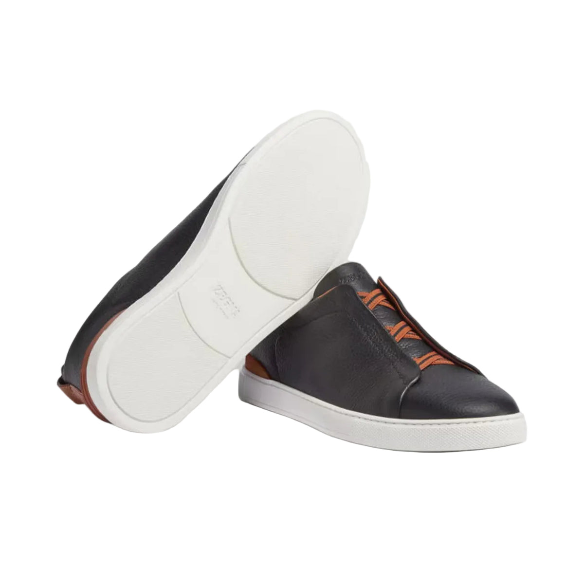 ZEGNA triple stitch leather sneakers