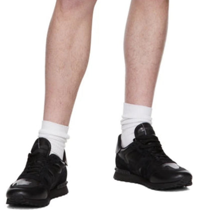 Valentino Garavani Black Rockrunner Low-Top Sneakers