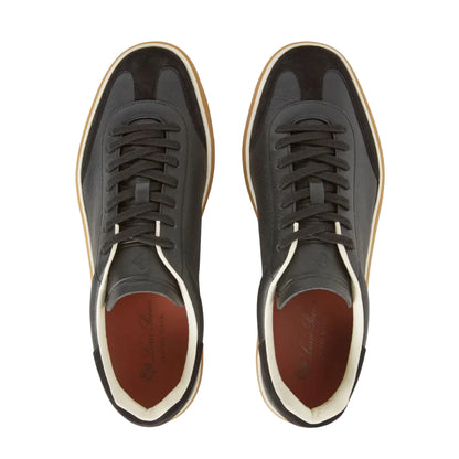 Loro Piana Tennis Walk leather-trimmed suede sneakers