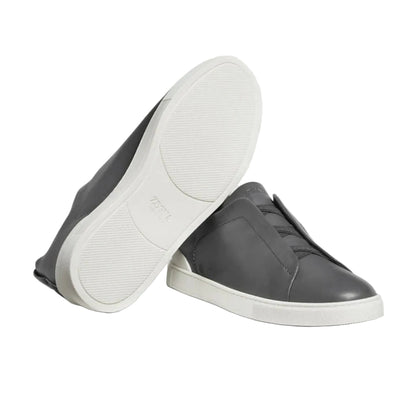 ZEGNA triple stitch leather sneakers