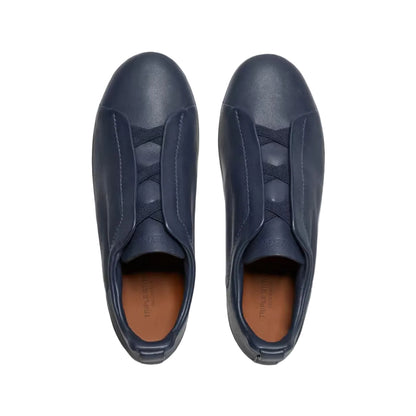 ZEGNA triple stitch leather sneakers