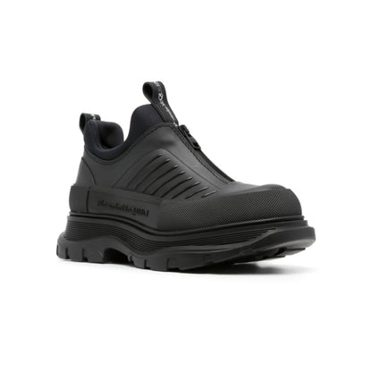 Alexander McQueen Black Leather Tread Slick Moto Sneakers