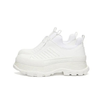 Alexander McQueen White Leather Tread Slick Moto Sneakers
