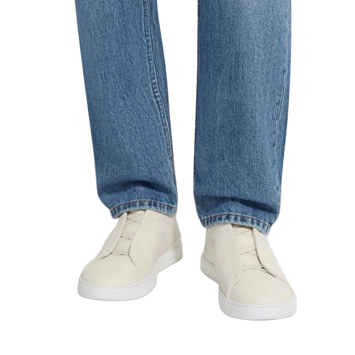 ZEGNA triple stitch leather sneakers