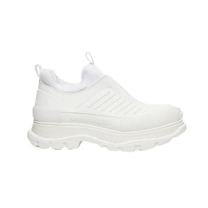 Alexander McQueen White Leather Tread Slick Moto Sneakers