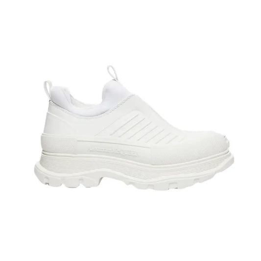 Alexander McQueen White Leather Tread Slick Moto Sneakers