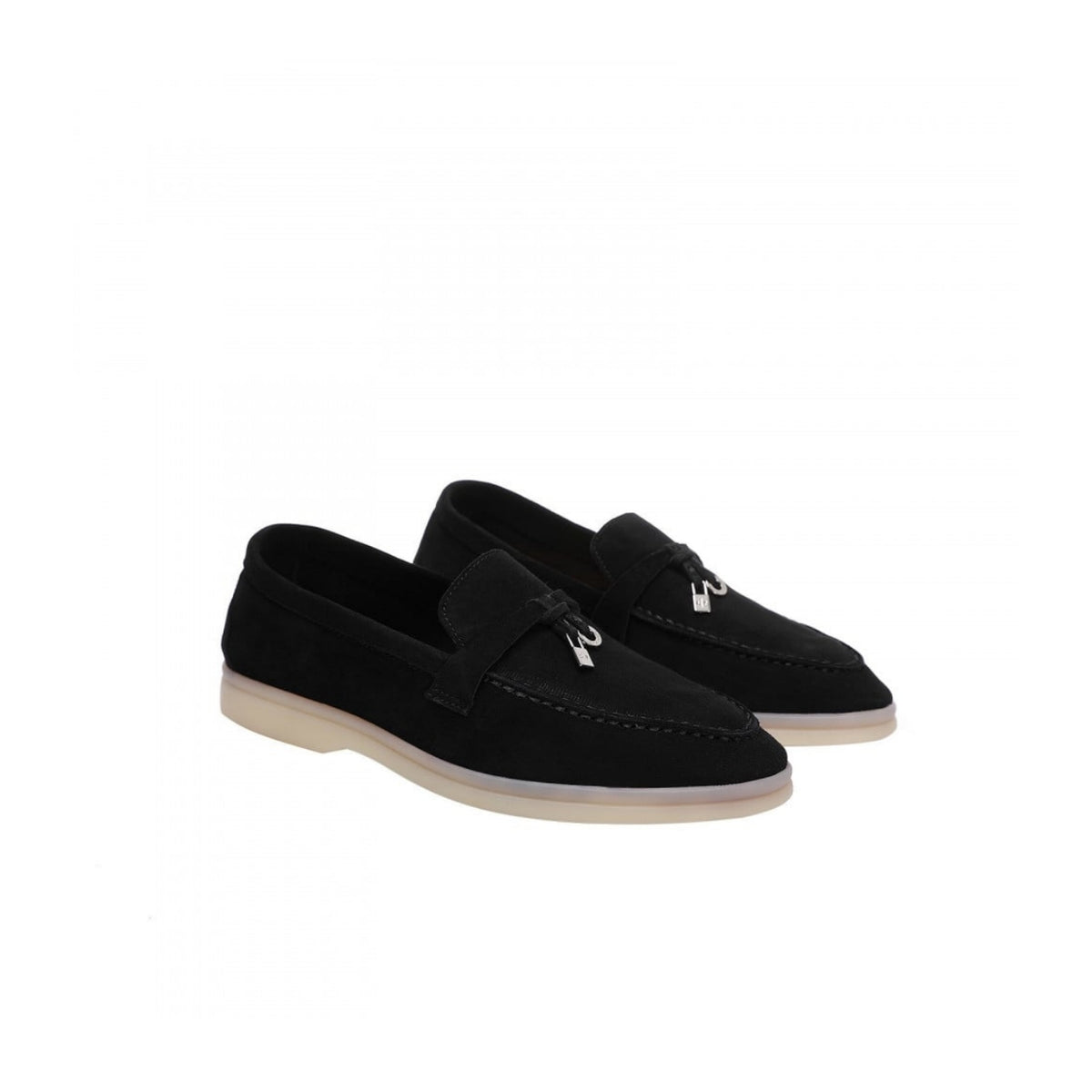 Loro piana summer Walk suede loafers Black