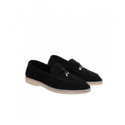 Loro piana summer Walk suede loafers Black