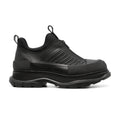 Alexander McQueen Black Leather Tread Slick Moto Sneakers