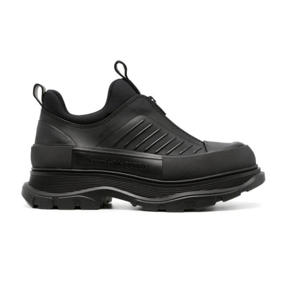 Alexander McQueen Black Leather Tread Slick Moto Sneakers