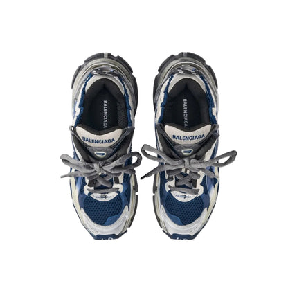 Balenciaga Navy & Off-White Runner Gradient Sneakers