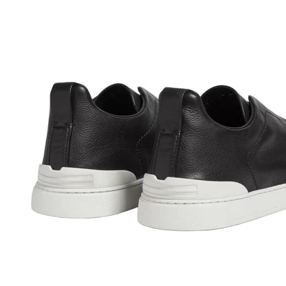 ZEGNA triple stitch leather sneakers