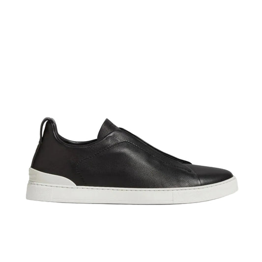 ZEGNA triple stitch leather sneakers