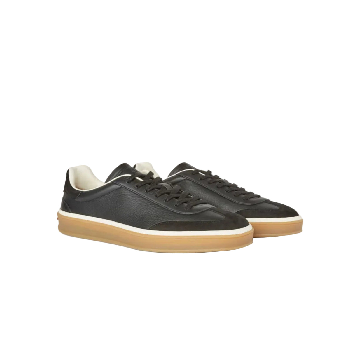 Loro Piana Tennis Walk leather-trimmed suede sneakers