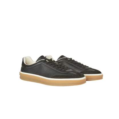 Loro Piana Tennis Walk leather-trimmed suede sneakers