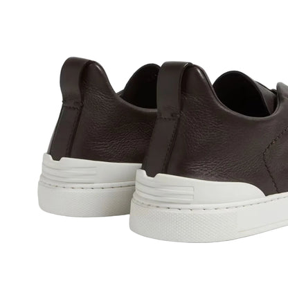 ZEGNA triple stitch leather sneakers