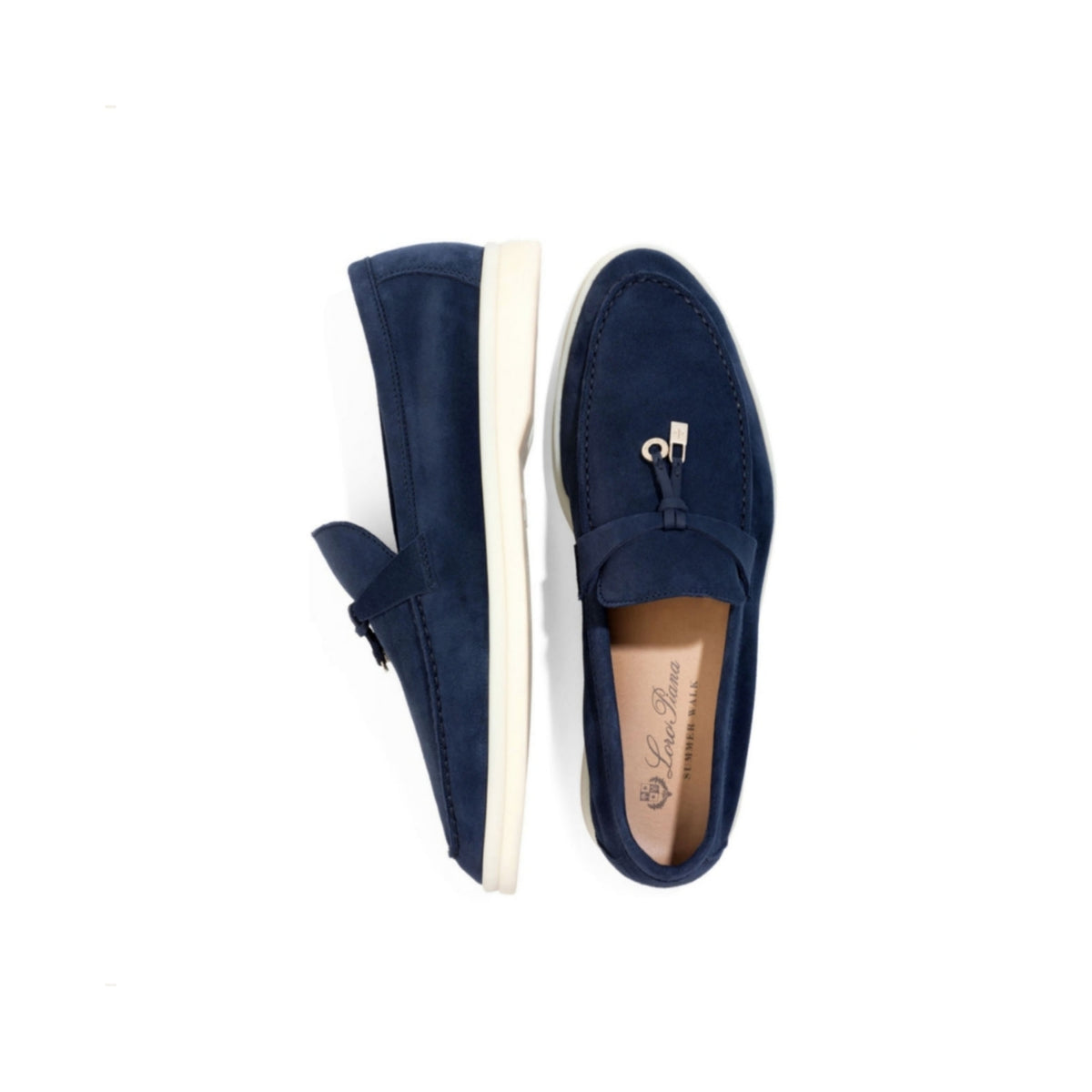 Loro piana summer Walk suede loafers Dark Blue