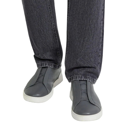 ZEGNA triple stitch leather sneakers